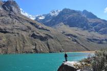 Belíssima laguna no 2o dia do trekking Santa Cruz, na Cordillera Blanca, região de Huaraz, no Peru